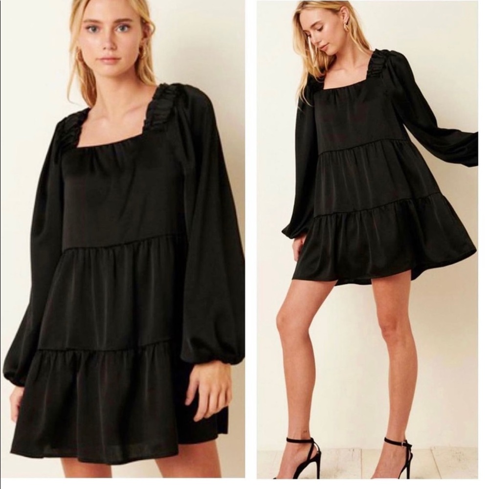 Brand new long sleeve black ruffle loose fit dress.